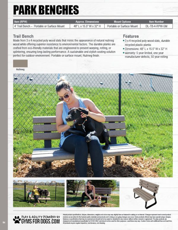 2026 GymsForDogs Spec TrailBench - The Pet Waste Station 2026 GymsForDogs Spec TrailBench